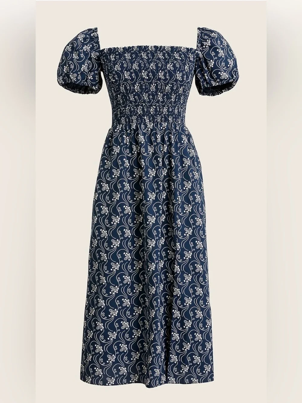 J. Crew Short-sleeve smocked dress in starry swirl